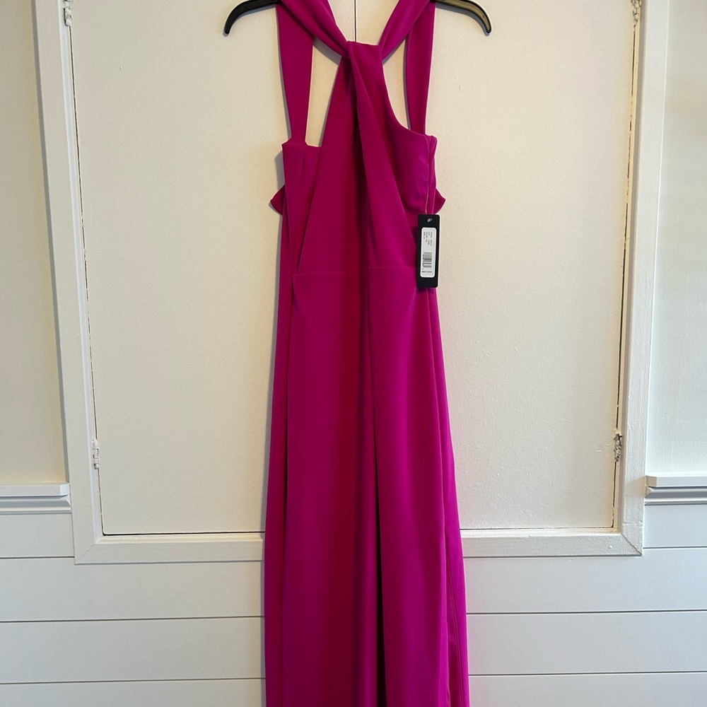 NWT bebe tie Knot Front Fuchsia Evening Gown, Size 10